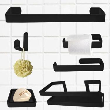 Imagem de Kit Acessórios Lavabo/ Banheiro 6 Peças C/ Ps Perna- Várias Cores - Un