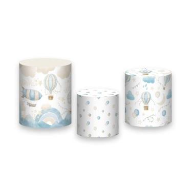 Imagem de Trio De Capa Cilindro - Céu Balões Cute Azul 003 - Via Cores