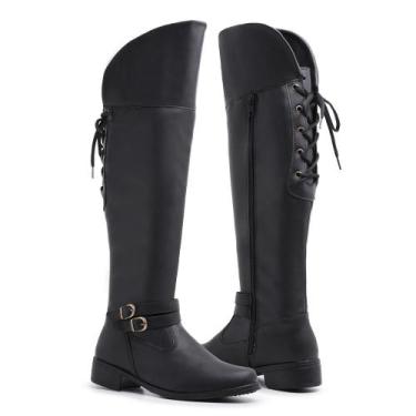 Imagem de Bota Feminina Montaria Mississipi Over The Knee Cano Longo  Macia e Co