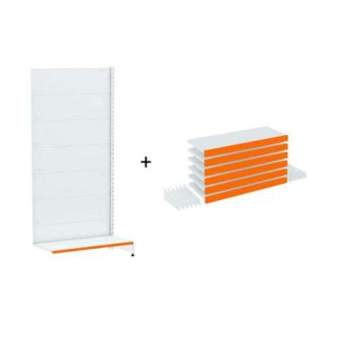 Imagem de Gondola Parede 196 Amapa Flex Continua Branco 7 band PE Laranja - Amap