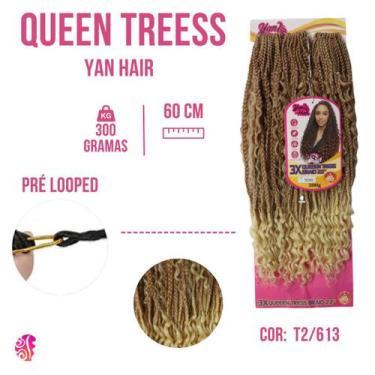 Imagem de Cabelos Sintetico Queen Tress - Trança Box Braids Com Cachos - Pronto 