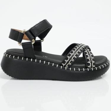 Imagem de Sandália Papete Feminino Vizzano 6519102, Preto, 35