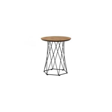 Imagem de Mesa Lateral Redonda Garden 44cm Base Preta- Tommy Design - Ativa Indu