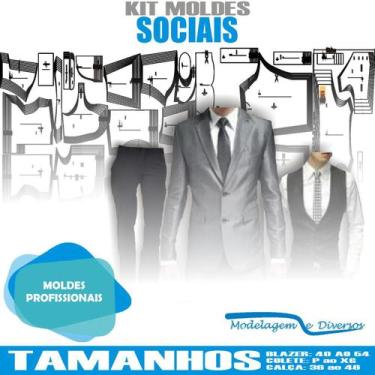 Imagem de Kit Moldes Social Blazer+calca+colete, Modelagem&Diversos, Todos Os Ta