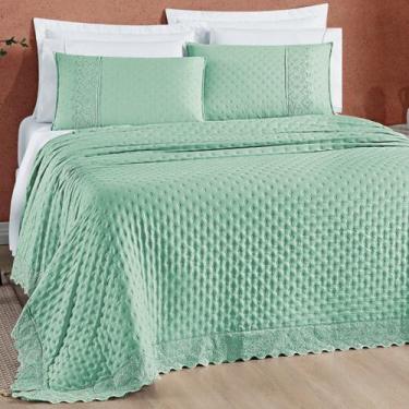 Imagem de Colcha Cobreleito Casal King Size London 200 Fios Bordado Inglês NOBLE