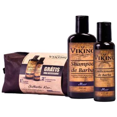 Imagem de Kit Necessaire + Shampoo + Condicionador de Barba Linha Mar Viking