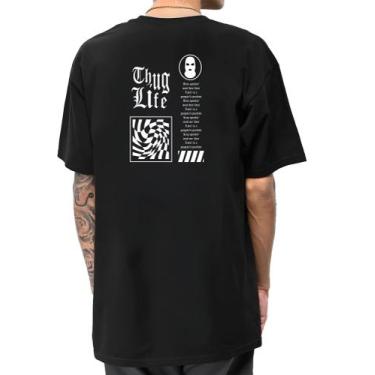 Imagem de Camiseta Masculina Oversized Camisa Streetwear Trace Gangster 100% Alg