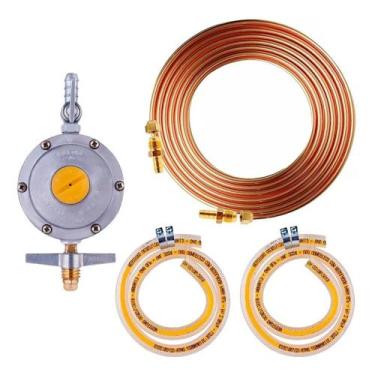 Imagem de Tubo De Cobre 3/8' Para Gas + Reg + Adap + Mang C/ 7 mts - Eluma Cobre