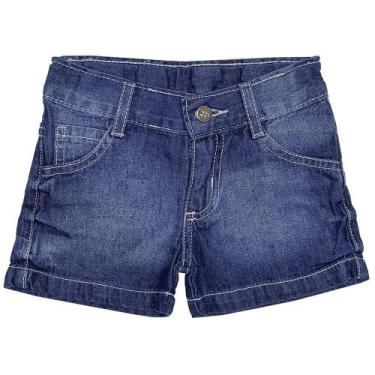 Imagem de Shorts Infantil Look Jeans Básico Jeans - UNICA - 4, Azul, 4