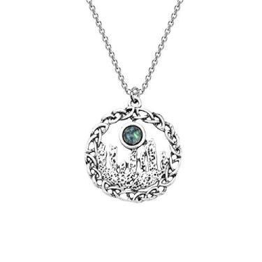Imagem de CENWA Colar com pingente de pedra da Escócia, Metal, Liga metálica.