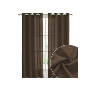 Imagem de Cortina Rústica 3,00m x 2,30m Varão Para Quarto Decoração Sofisticada 