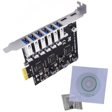 Imagem de Placa de expansão de alto desempenho, placa de expansão PCI-E PCIE para 8 portas USB 3.2 Gen1 controlador tipo C 5Gbps adaptador