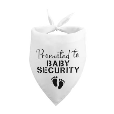 Imagem de Adereços de anúncio de bebê promovido à segurança do bebê, bandana de cachorro, anúncio de bebê, revelação de gênero, bandana branca para foto, acessórios para animais de estimação para amantes de
