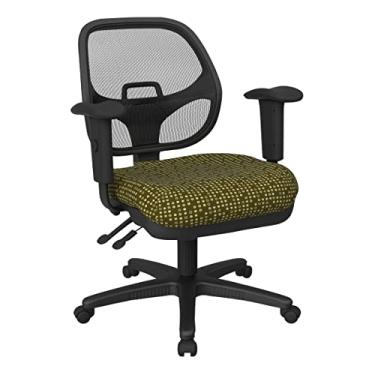 Imagem de Office Star Cadeira ergonômica de escritório ProGrid Back com suporte lombar embutido e ajuste de altura, assento fino de tecido de ervas