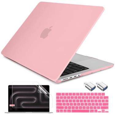 Imagem de DONGKE Compatível com a nova capa MacBook Pro de 16 polegadas 2024 [chip M4 Pro/M4 Max] modelo A3403 A3186, capa rígida de plástico protetora, capa de teclado, película de tela e adaptador tipo C -