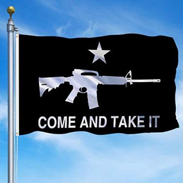 Imagem de MOFAN Black AR15 Come and Take It Flag 3x5ft Tough Polyester Canvas Heading with Two Solid Brass Grommets Tea Party 2nd Amendment Rights Confederate Flag