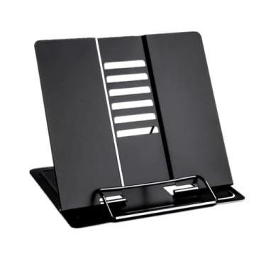 Imagem de Citmage Suporte de mesa para documentos, suporte de leitura de metal resistente, com menu de revistas de livros, iPad, partitura musical, rascunho de discurso com 6 posições ajustáveis, preto compacto
