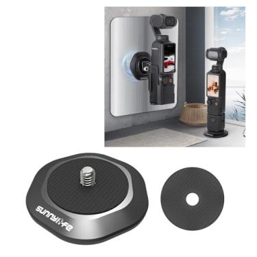 Imagem de LIBOQIAO Suporte magnético para câmera com rosca de 1/10.2 cm-20 para DJI Osmo Pocket 3/2, para Insta360 ONE X3/2/1/GO 3, para câmera de ação FIMI Palm 2/1, acessórios DJI Osmo Pocket 3
