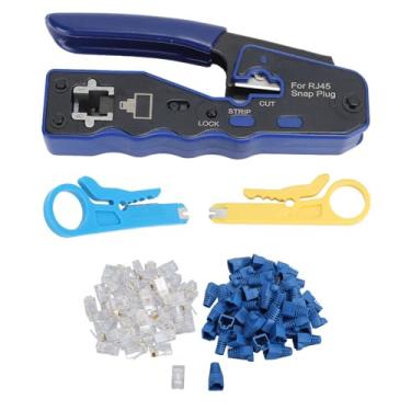 Imagem de ZAWELIYO Pass Through Ethernet Crimper RJ45 CAT6 Através do Furo Pass Through Crimper Cutter Kit para Telefone, Fiação de Computador, Ferramenta de Crimpagem