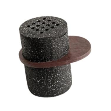 Imagem de IEUDNS Queimador de incenso árabe bakhoor queimador mesa peça central resina ornamento cone titular para quarto sala estar, L Black