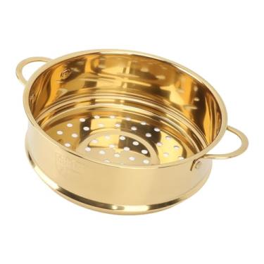 Imagem de Cesta de de Aço Inoxidável 304, Camada de de Orelha Dupla Com Alça, Pão de Comida Vegetariana, Bolinhos de Dim Sum, Frutas, Carne, Frutos do Mar, Coador de Macarrão (Ouro)