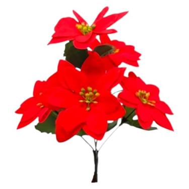 Imagem de 1 Enfeite de Natal Flor Bico de Papagaio c/ 5 Flores Plástico 32 Cm Decoração Natalina, Rio Master RMI-7529-134707