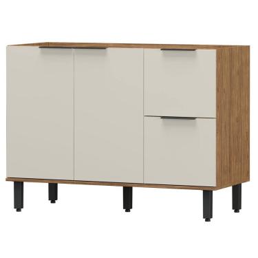 Imagem de Balcao Para Pia Sem Tampo MDF 120 cm Tosc BT003 Freijo Off White MXM