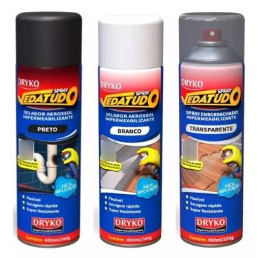 Imagem de Spray Impermeabilizante Borracha Líquida Vedatudo Dryko 400ml, Preto