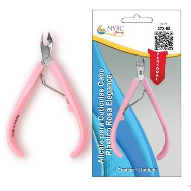 Imagem de Alicate Cutícula Aço Inox Cabo Plástico Rosa NYBC Beauty Elegance