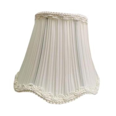 Imagem de WeiLaiKeQi Trompete lâmpada de lâmpada de lâmpada de lâmpada de pano decoração de pano lustre tampa de lâmpada retro estilo para dormitório bar da sala de estar, Branco Plissado