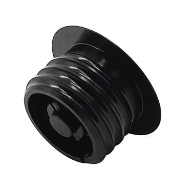 Imagem de Tampa de combustível para tanque de combustível tampa pop-up de descarga de gás para Touring Sportster XL 883 1200 48 72 Street Bob CNC Tampa de óleo de alumínio (preto)