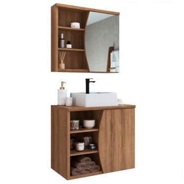 Imagem de Gabinete Espelheira E Cuba Branca 70 Cm Cj9680 Mell Faem Mell