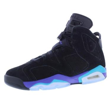 Imagem de Nike Jordan 6 Retro (Ps) Tênis masculino, Preto/Concord brilhante/Aquatone preto, 18