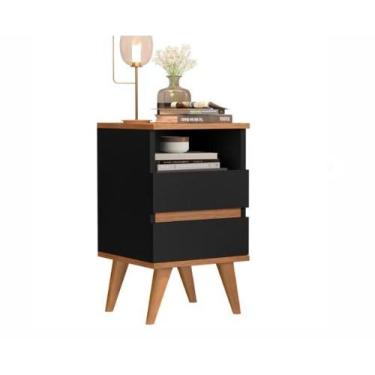Imagem de Mesa de Cabeceira Quarto Mesinha Apoio Lateral Cama Box Casal Estilo N