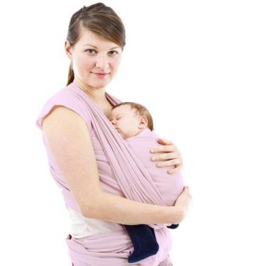 Imagem de Canguro Wrap Sling Carregador Passeio De Bebe Malha Respirável Liso Ro