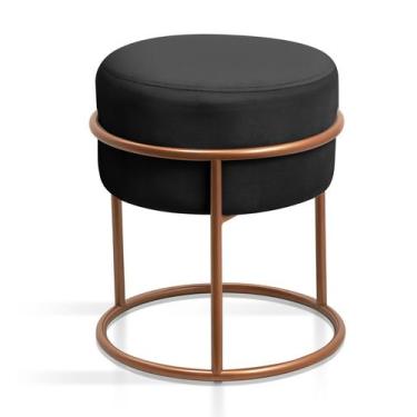 Imagem de Banqueta Argola Cobre Rose De Ferro Redonda Confortável Para Quarto Sa