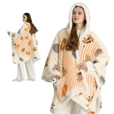 Imagem de Cobertor Aquecido Wearable Shawl Bedsure - Poncho Elétrico para Adulto