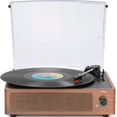 Imagem de Toca-Discos WOCKODER Vintage com Bluetooth - Reproduz Vinil