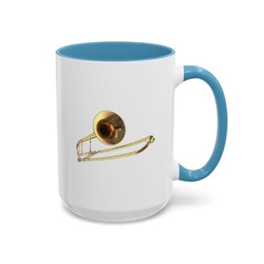 Imagem de Caneca de café com acento de instrumento musical - presente para amantes da música, caneca de banda, xícara de café trombone, utensílios de bebida para músicos