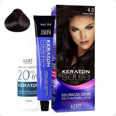 Imagem de Coloração Creme Kert Keraton Selfie 4.0 Castanho Médio
