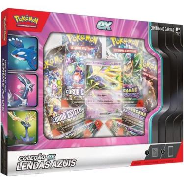 Imagem de Box Pokémon Lendas Azuis Kyogre Ex Ou Dialga Ex Ou Xerneas Ex - Copag