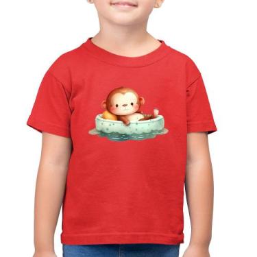 Imagem de Camiseta Algodão Infantil Ursinho Bebê Na Piscina  - Foca na Moda, Ver