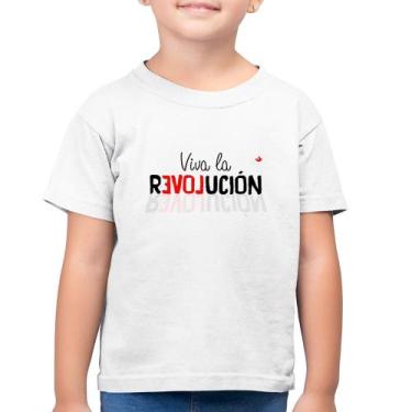 Imagem de Camiseta Algodão Infantil Viva la Revolución - Foca na Moda, Branco, 1