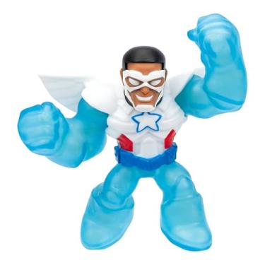 Imagem de Heroes of Goo JIT Zu Glow Surge, Stretch and Glow Sam Wilson, Super Stretchy Goo Filled Marvel Superhero Captain America Sam Wilson with The Power to Glow-in-The-Dark, Stretch Him 3 Times his Size