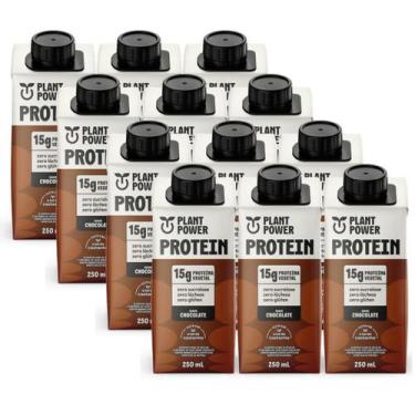 Imagem de 12x Bebida Vegetal 15g Protein Plant Power Chocolate 250ml, Chocolate