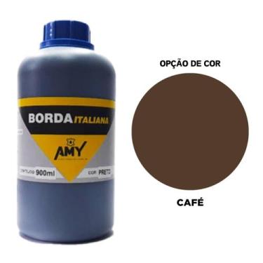 Imagem de Tinta Para Borda Italiana de Couro Amy 500ml, Café