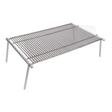 Imagem de Acampar Mesas, Mesa Dobrável Portátil de Aço Inoxidável Com Camada de Malha Superior para Acampamento Ao Ar Livre Picnic Beach RV Backyards Kitchen BBQ