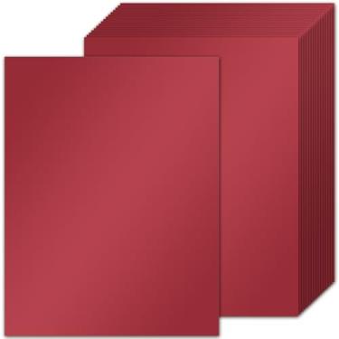 Imagem de 25 folhas de cartolina vermelha 21 x 28 cm de espessura para cartões de papelão, 250 g/m², papel pesado para scrapbook para certificados, convites, cartões comemorativos, artesanato, graduações
