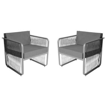 Imagem de Conjunto 2 Poltronas área Externa Corda Náutica Santiago Preto-preto