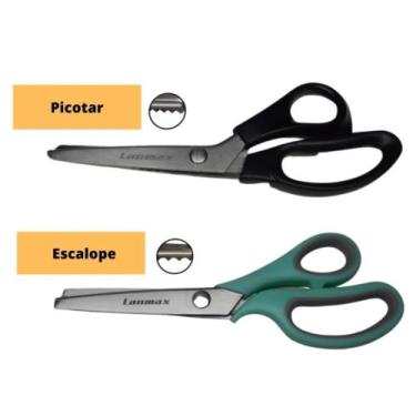Imagem de Tesouras De Picotar Zig Zag e Escalope Kit Profissional Ideal para Art